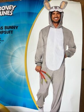 SPIRIT HALLOWEEN BUGS BUNNY ADULT COSTUME ONE PIECE LOONEY TUNES SM / MD